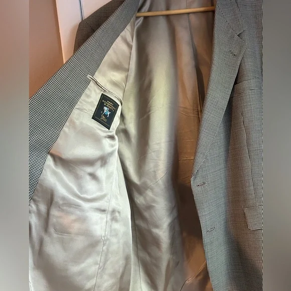 Big and Tall Hart Schaffner Marx tan/beige and black Checkered Blazer - Picture 3 of 8